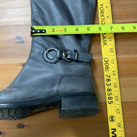 Arnold Churgin Italian made, 100% leather over the knee gray boots - Picture 14 of 17